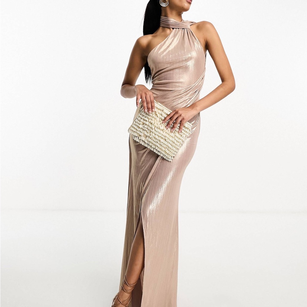 ASOS gold elegant evening gown